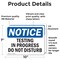 Signmission Testing In Progress Do Not Disturb, 10 in W x Rectangle, Vinyl Decal OS-2PACK-NS-D-710-L-16648 - alternate 2